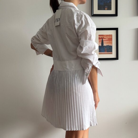 NWT Zara white shirt dress, size US (4-6) - Picture 2 of 8
